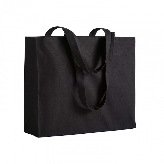 SAC COTON AVEC SOUFFLET PERSONNALISABLE 'MIRAMAR COULEUR' - noir