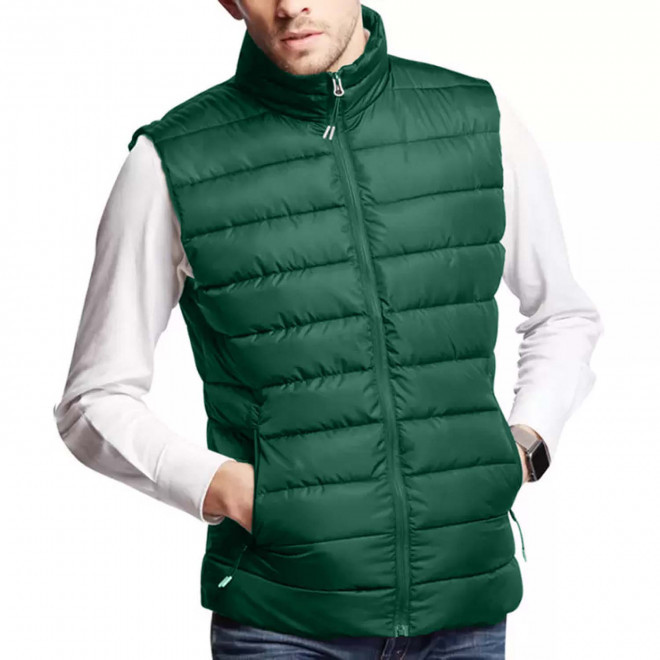 DOUDOUNE PUBLICITAIRE SANS MANCHES HOMME MUSTAGHATA® 'KYLE' - vert bouteille