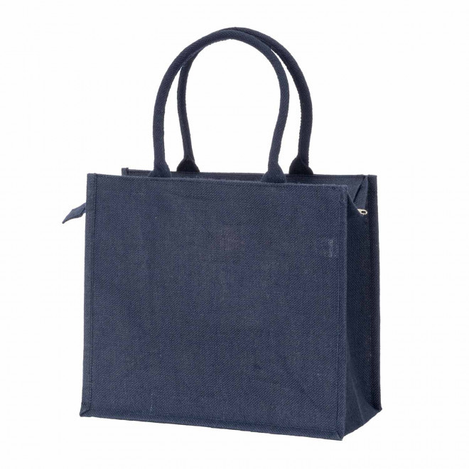 SAC EN JUTE PERSONNALISABLE AVEC FERMETURE 'KAS' - bleu marine