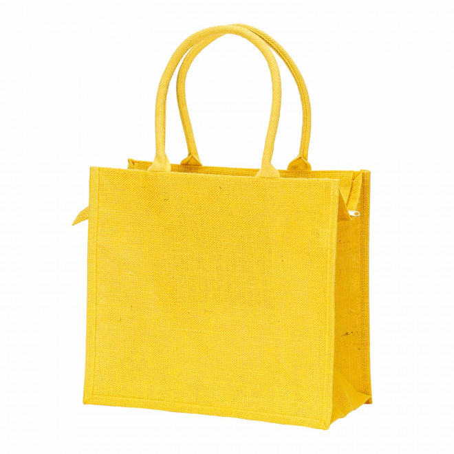 SAC EN JUTE PERSONNALISABLE AVEC FERMETURE 'KAS' - jaune