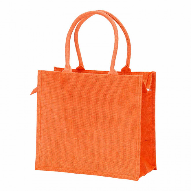SAC EN JUTE PERSONNALISABLE AVEC FERMETURE 'KAS' - orange