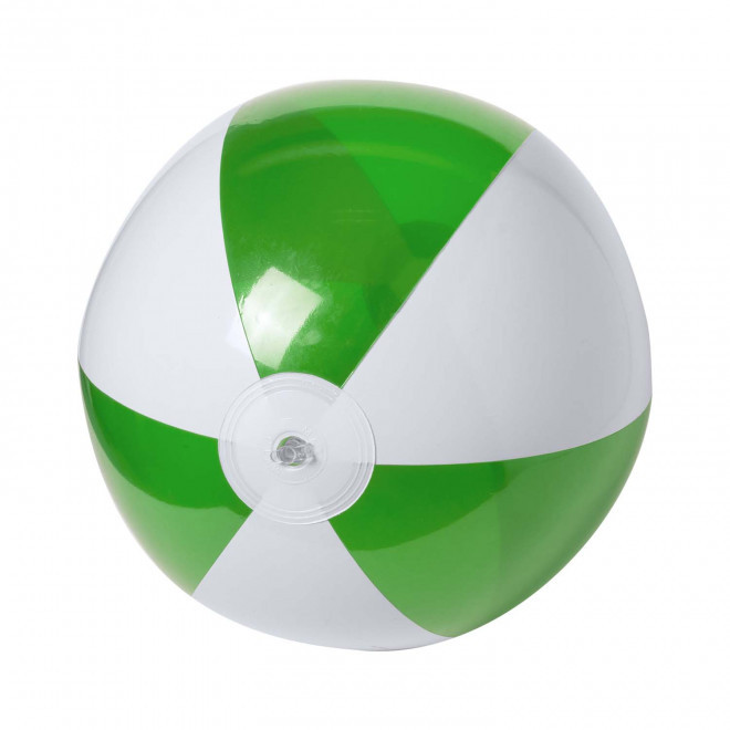 BALLON DE PLAGE PERSONNALISABLE 'PLAYA TRANSPARENT' - vert/blanc