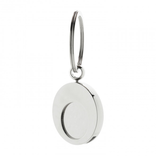 PORTE CLE JETON PERSONNALISE EN METAL 'MOMSY' - argenté