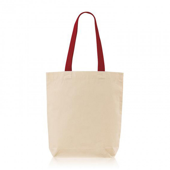 SAC EN TOILE GRANDES ANSES PERSONNALISABLE 'RYTA' - rouge