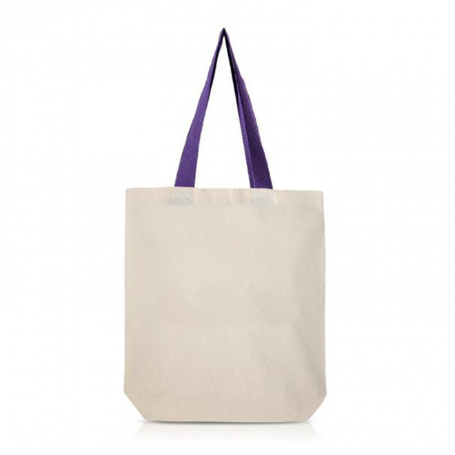 SAC EN TOILE GRANDES ANSES PERSONNALISABLE 'RYTA' - violet