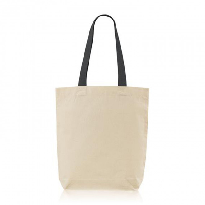 SAC EN TOILE GRANDES ANSES PERSONNALISABLE 'RYTA' - gris fonce