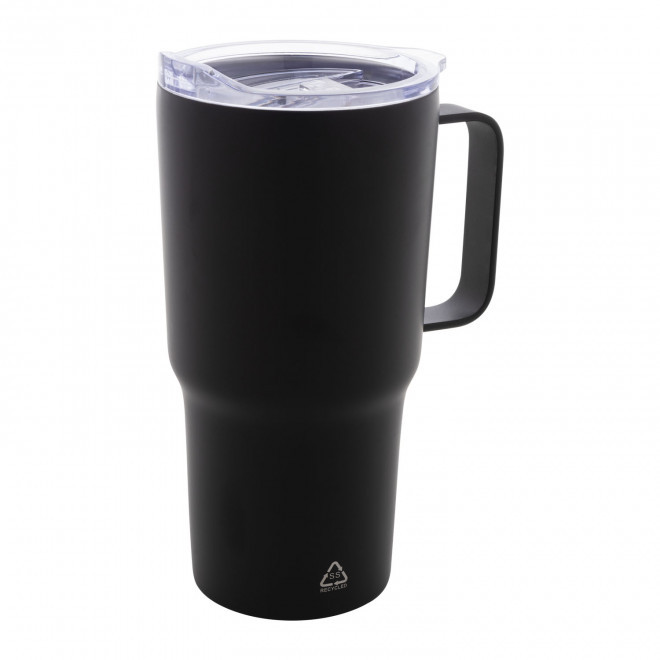 MUG ISOTHERME PERSONNALISE EN ACIER 600ML 'TENDENZI INOX' - noir