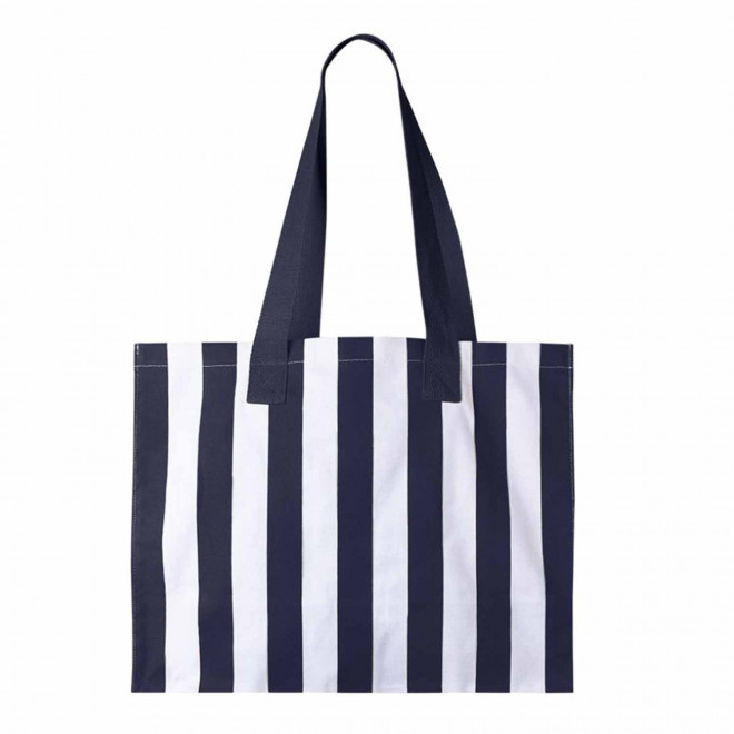 CABAS COTON RECYCLE RAYE PERSONNALISABLE 'SAO' - bleu