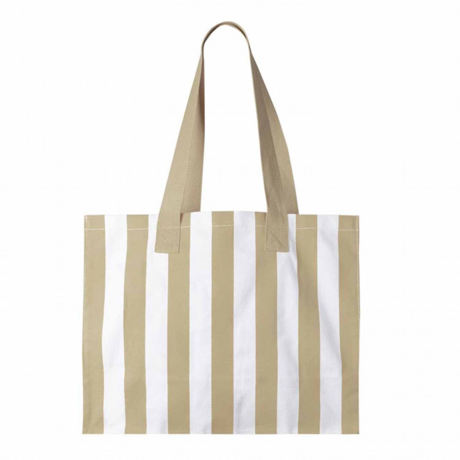 CABAS COTON RECYCLE RAYE PERSONNALISABLE 'SAO' - beige