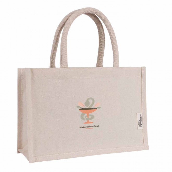 MINI SAC EN COTON RECYCLE 220 GR PERSONNALISABLE 'CEYLA' - naturel