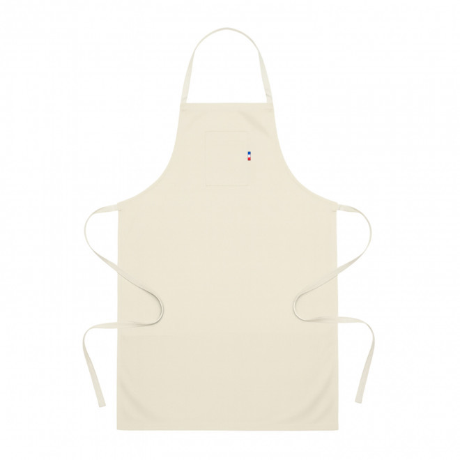 TABLIER MADE IN FRANCE PERSONNALISABLE 'ESCOFFIER' - écru