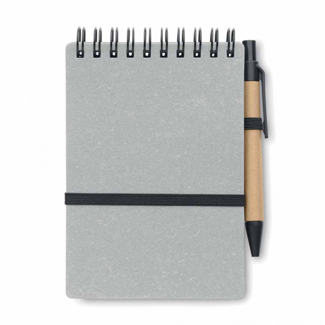 BLOC-NOTES PERSONNALISABLE EN CUIR RECYCLE 'LETYOU' - gris