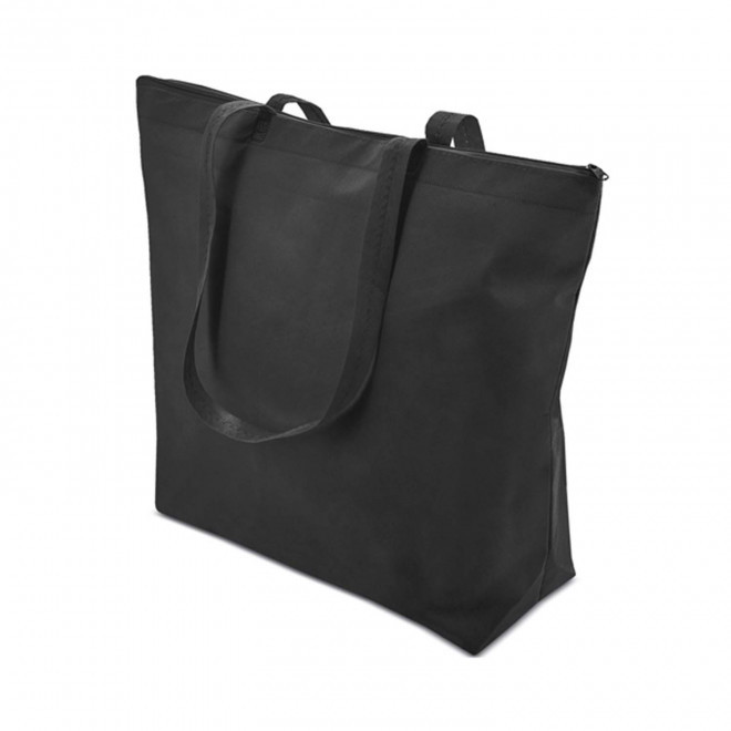 CABAS NON TISSE PERSONNALISABLE 'CORVASO ZIPPE' - noir