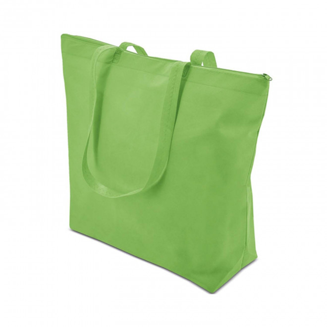 CABAS NON TISSE PERSONNALISABLE 'CORVASO ZIPPE' - vert clair