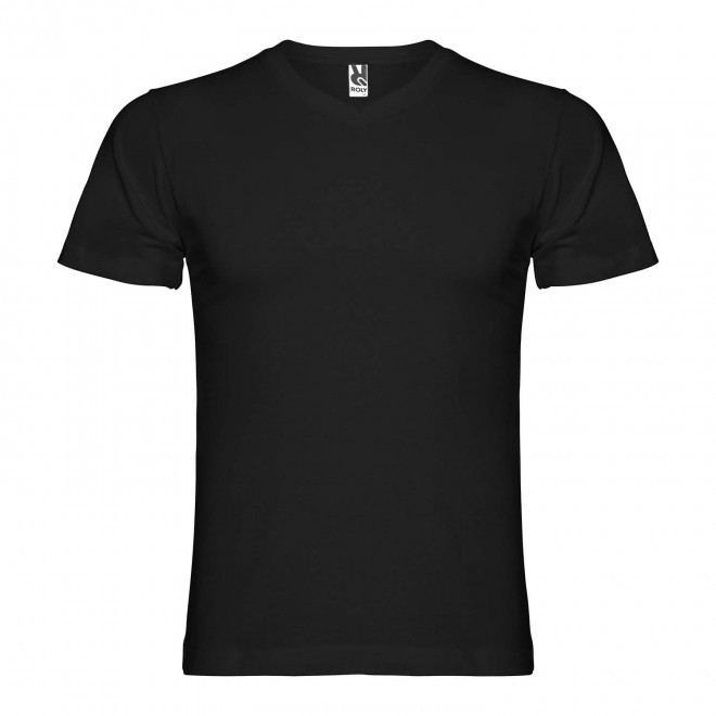 TEE-SHIRT COL V HOMME COULEUR PERSONNALISABLE 'SAMOYEDO' - noir