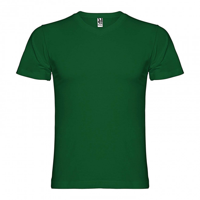 TEE-SHIRT COL V HOMME COULEUR PERSONNALISABLE 'SAMOYEDO' - vert bouteille