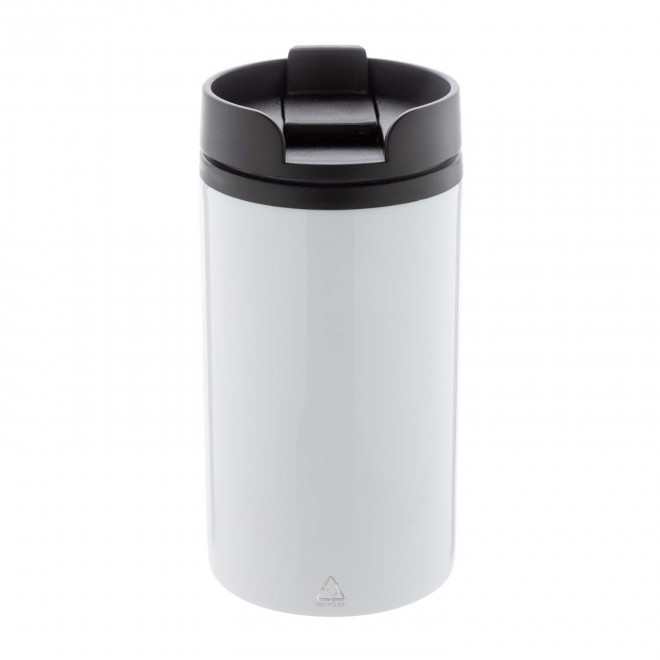 MUG ISOTHERME RECYCLE 250ML PERSONNALISABLE 'GISELA' - blanc