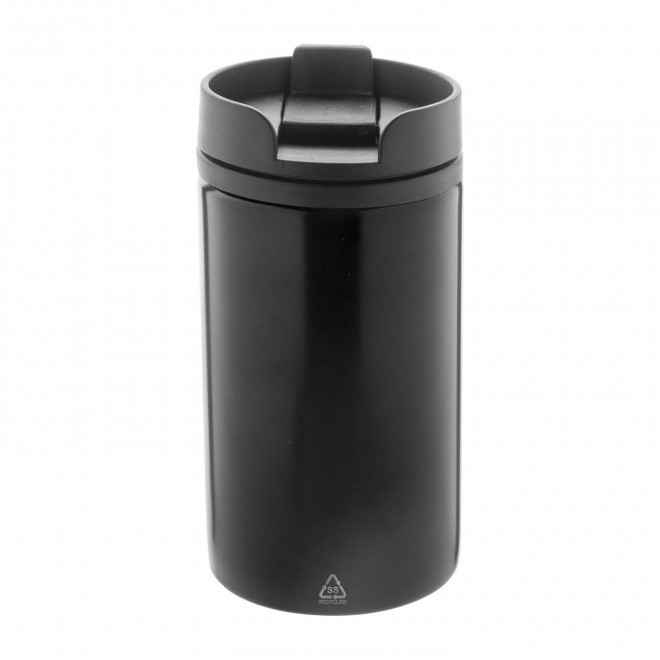 MUG ISOTHERME RECYCLE 250ML PERSONNALISABLE 'GISELA' - noir