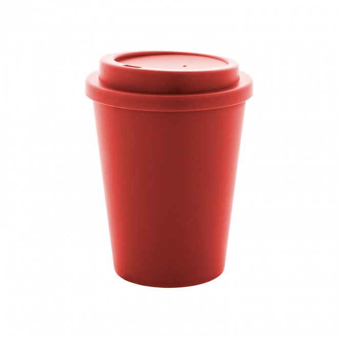 MUG DOUBLE PAROI PLASTIQUE 300ML PERSONNALISABLE 'STARZ' - rouge
