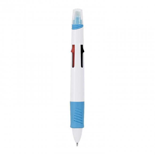 STYLO 4 COULEURS PERSONNALISE 'FLOW' - bleu