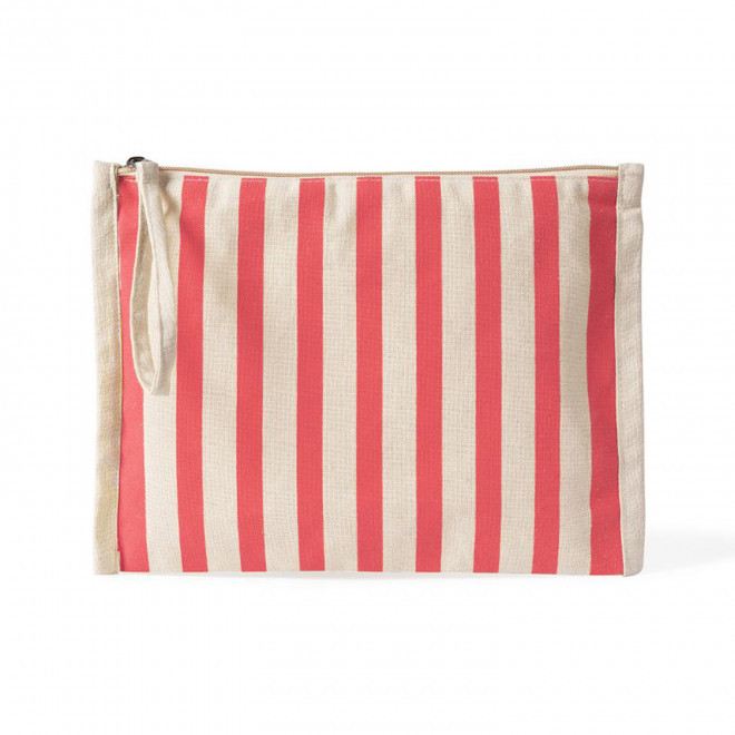 TROUSSE DE TOILETTE RAYE PERSONNALISABLE 'CALLI' - rose corail