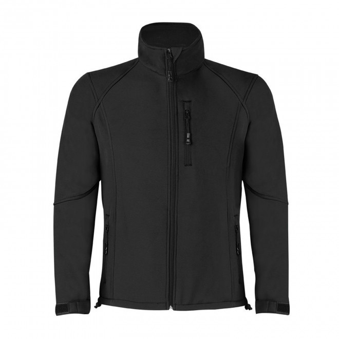 VESTE SOFTSHELL MIXTE 2 COUCHES PERSONNALISABLE 'MOLTA' - noir