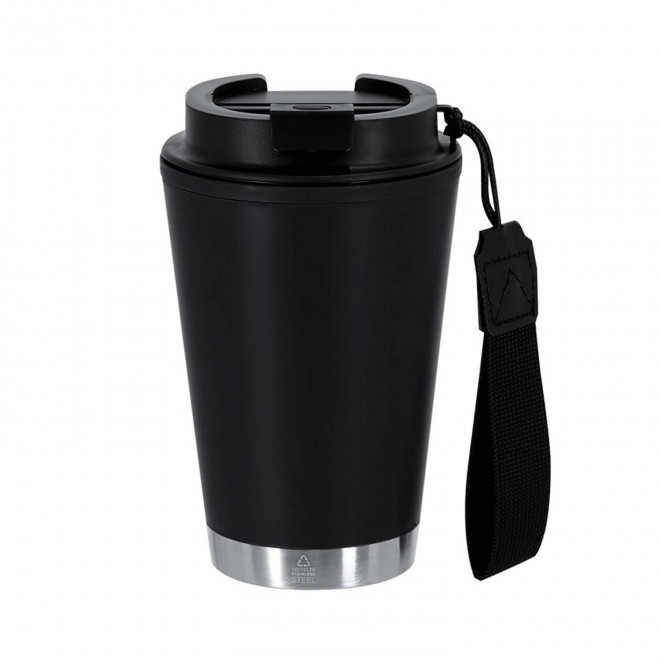 MUG ISOTHERME PERSONNALISE EN PP RECYCLE 300ML 'BLUYVI' - noir