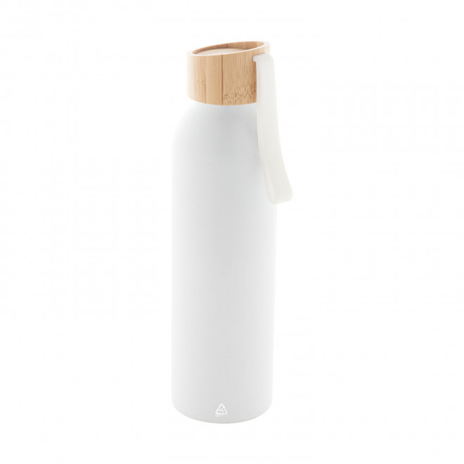 GOURDE EN ALU RECYCLE 600ML PERSONNALISABLE 'SIPLU' - blanc