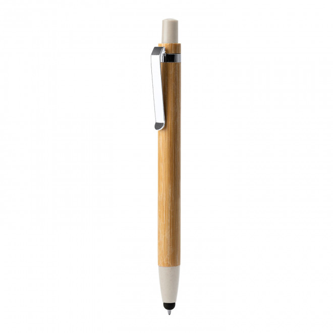 STYLO EN BAMBOU PERSONNALISABLE 'ANDREA COLOR' - blanc