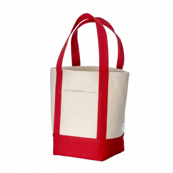 MINI CABAS COTON RECYCLE PERSONNALISE 'SUMMON MINI' - rouge
