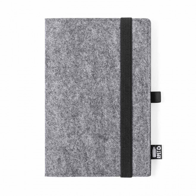 CARNET A5 PERSONNALISE EN FEUTRINE 'AGATHA' - gris