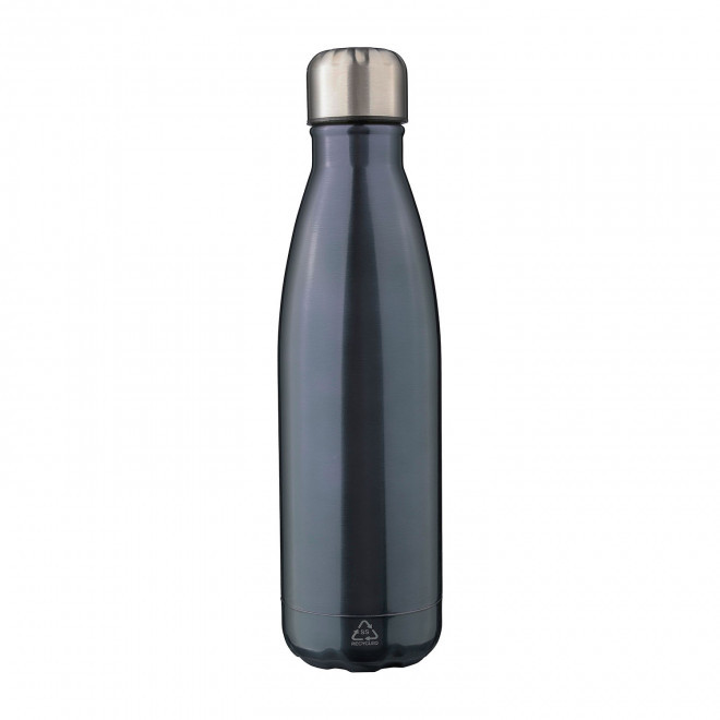 BOUTEILLE ISOTHERME 500ML PERSONNALISABLE 'MATERA RECYCLE' - gun metal