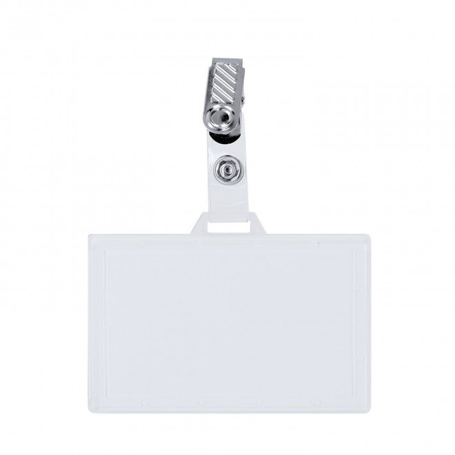 PORTE BADGE AVEC PINCE PERSONNALISE 'KISTO' - transparent