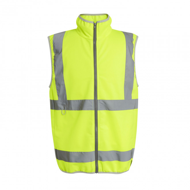 BODYWARMER HAUTE VISIBILITE PERSONNALISABLE 'PRO FULL ZIP' - jaune fluo