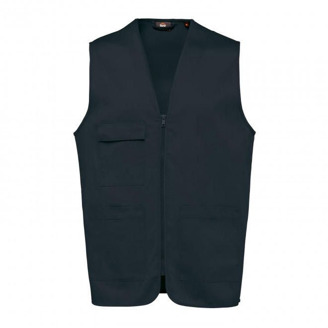 GILET DE TRAVAIL MIXTE PERSONNALISE 'PRACTO' - bleu marine