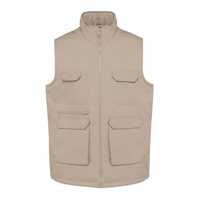 GILET MULTIPOCHES MIXTE PERSONNALISE 'HARDICA' - beige