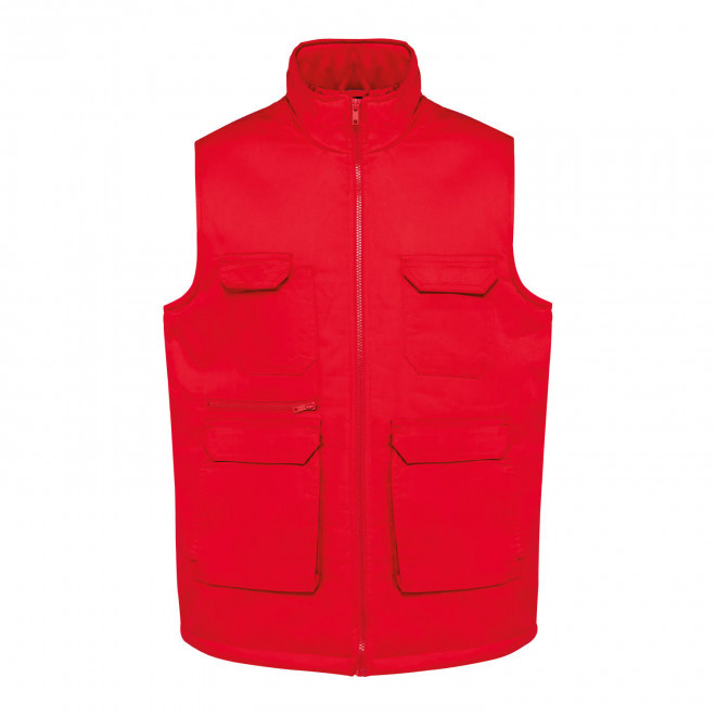 GILET MULTIPOCHES MIXTE PERSONNALISE 'HARDICA' - rouge
