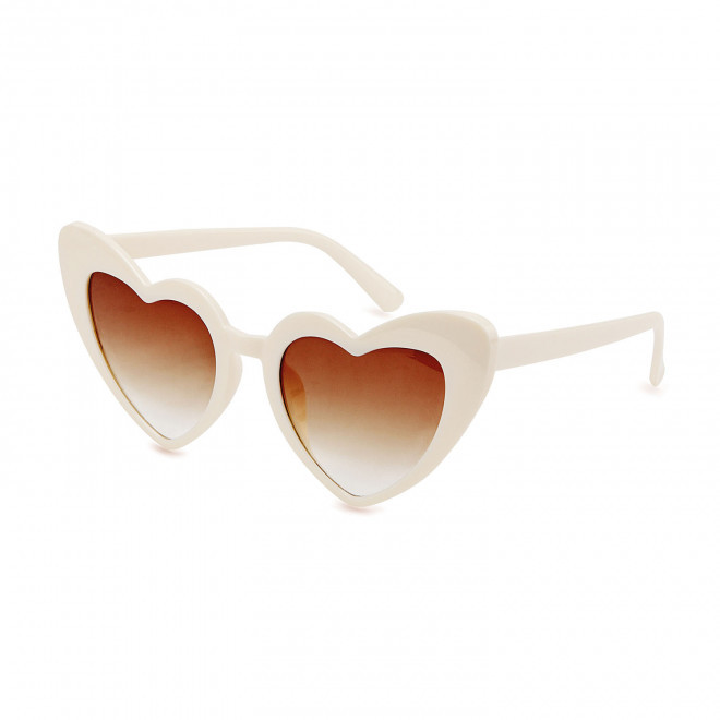 LUNETTES DE SOLEIL COEUR PERSONNALISEES 'FIESTANO' - crème