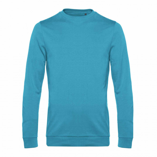 SWEAT COL ROND HOMME PERSONNALISABLE 'TERRY' - bleu turquoise