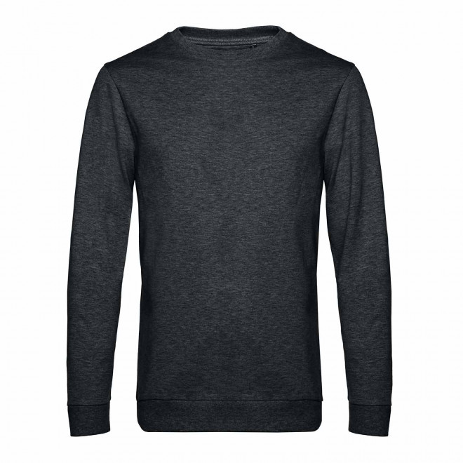 SWEAT COL ROND HOMME PERSONNALISABLE 'TERRY' - noir chiné