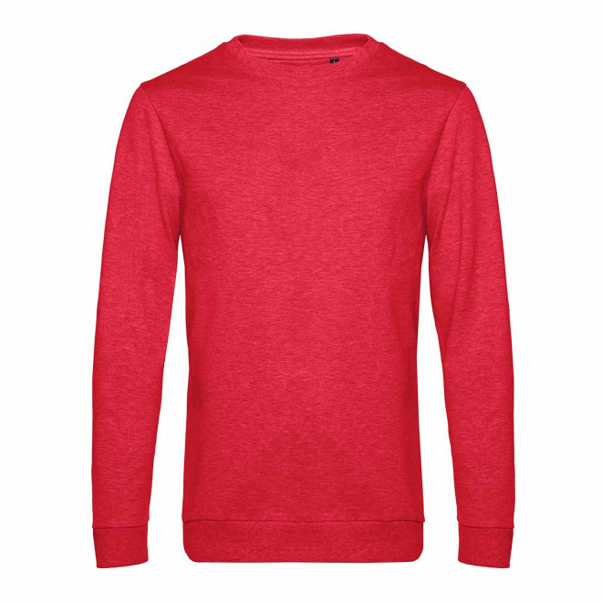 SWEAT COL ROND HOMME PERSONNALISABLE 'TERRY' - rouge chiné