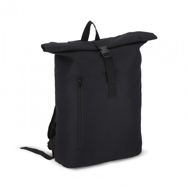 SAC A DOS ROLLTOP RPET PERSONNALISABLE 'MIKOS' - noir