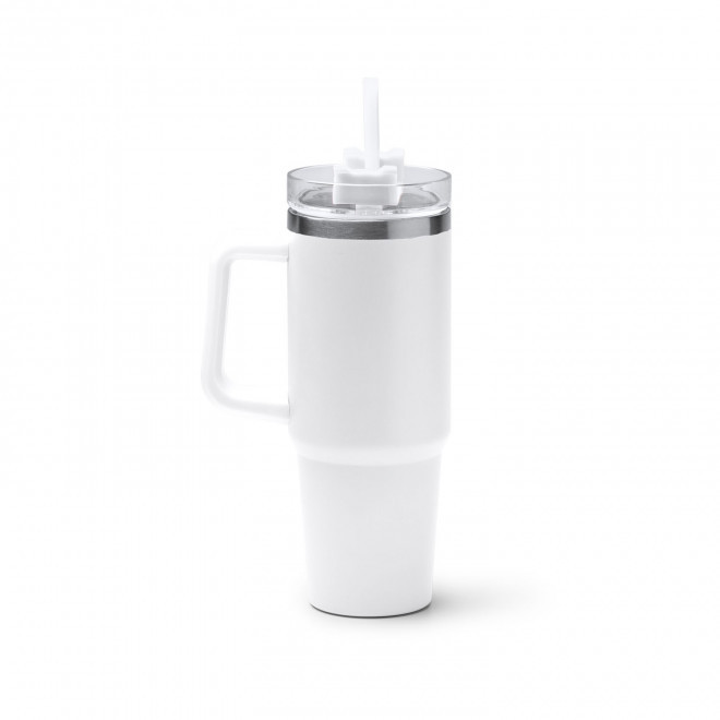 MUG ISOTHERME 870ML PERSONNALISABLE 'MUGLOT RECYCLE' - blanc