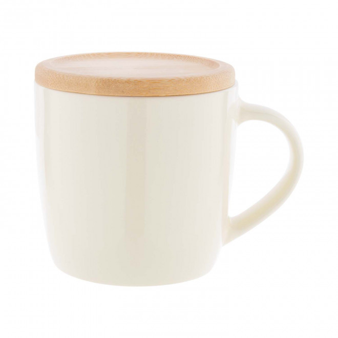 MUG CERAMIQUE 370ML PERSONNALISABLE 'MERAG BAMBOU' - blanc