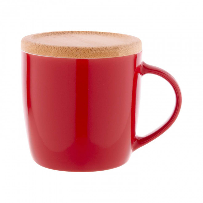 MUG CERAMIQUE 370ML PERSONNALISABLE 'MERAG BAMBOU' - rouge