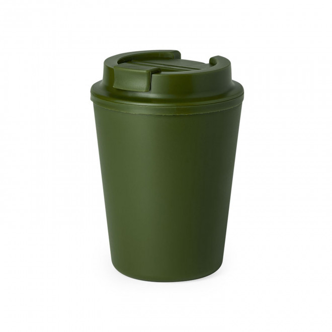 MUG PERSONNALISABLE DOUBLE PAROI PLASTIQUE 300ML 'BUKZ' - vert