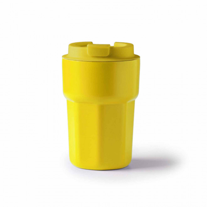 MUG ISOTHERME PERSONNALISABLE EN ACIER 350ML 'DODMAC' - jaune