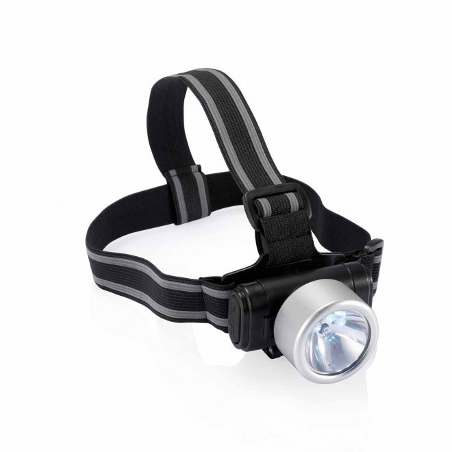 LAMPE FRONTALE PERSONNALISABLE 'FLASHLITE' - noir/argenté