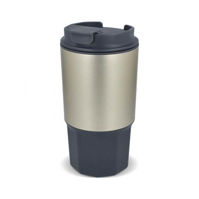 MUG ISOTHERME PLASTIQUE 450ML PERSONNALISABLE 'DODMAC' - gris