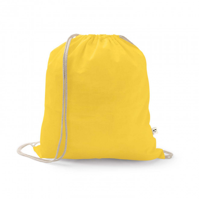 SAC A DOS CORDE RECYCLE PERSONNALISABLE 'PAPEY RECYCLE' - jaune